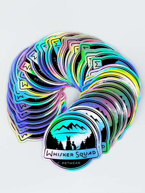 Holographic Whisker Squad Logo Sticker